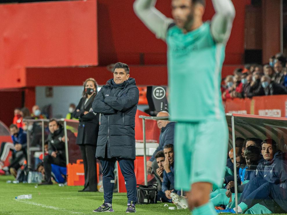 Xisco, durante el partido en Anduva
