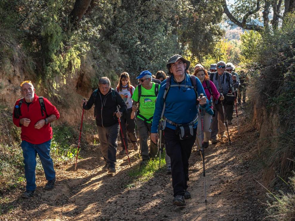 El grupo Rutas por la provincia de Peña Guara, durante su caminata del fin de semana pasado.