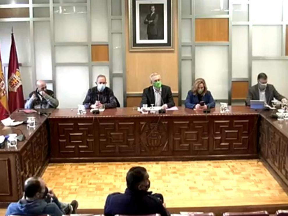 Imagen del pleno del Ayuntamiento de Jaca celebrado este miércoles.