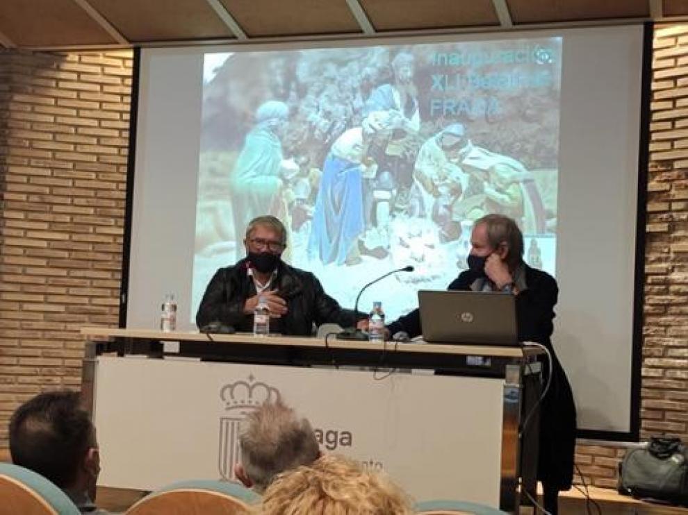 Imagen de la inauguración del belén de Fraga