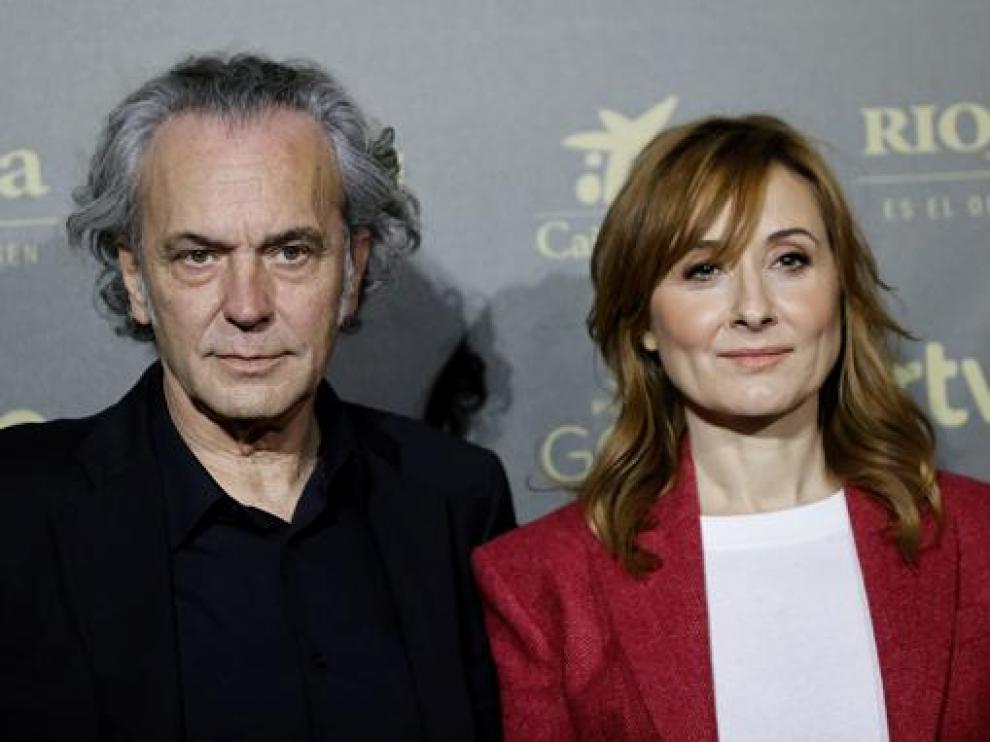José Coronado y Nathalie Poza, antes de la lectura de los nominados a los Goya este lunes