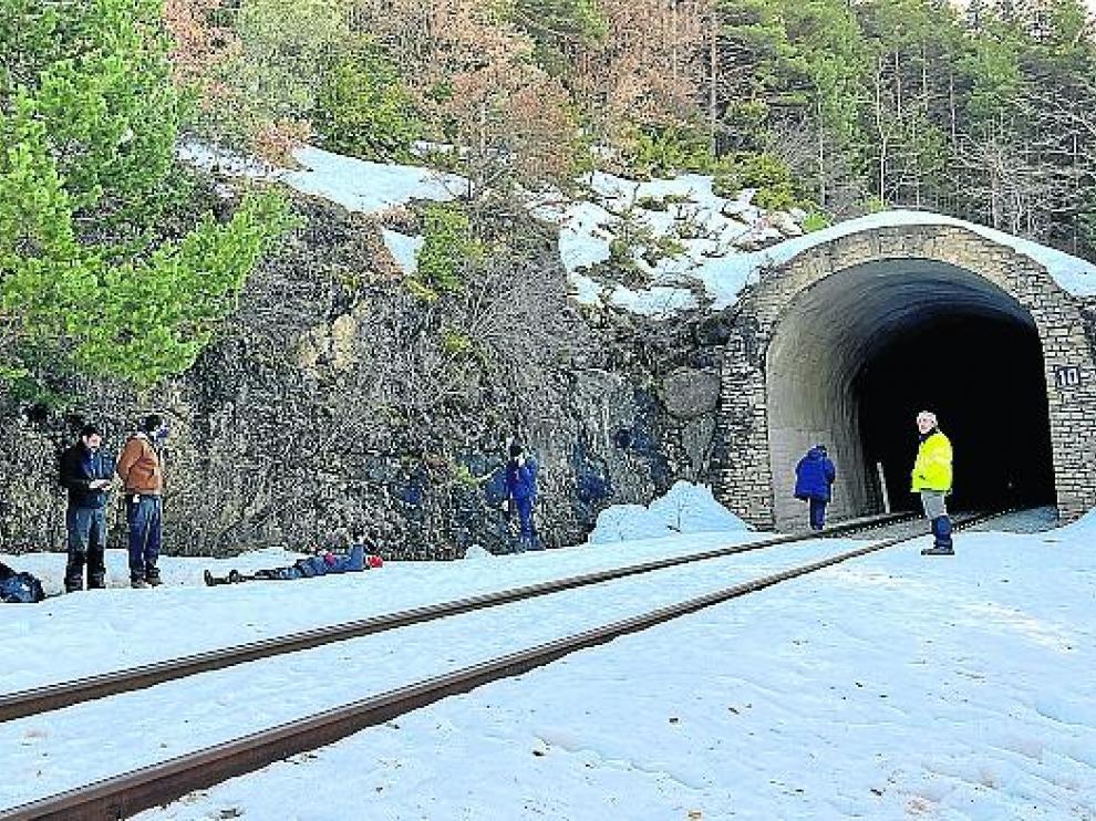 Rodaje en la Estación de Canfranc.