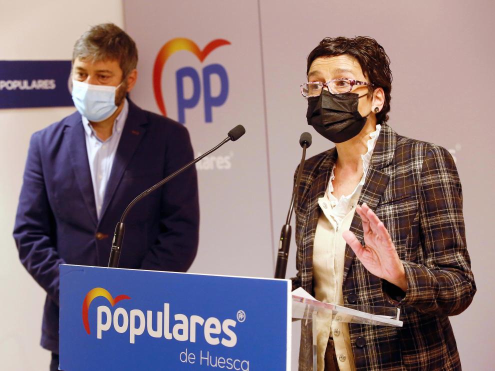 Gerardo Oliván y Ana Marín, en la rueda de prensa de esta martes.