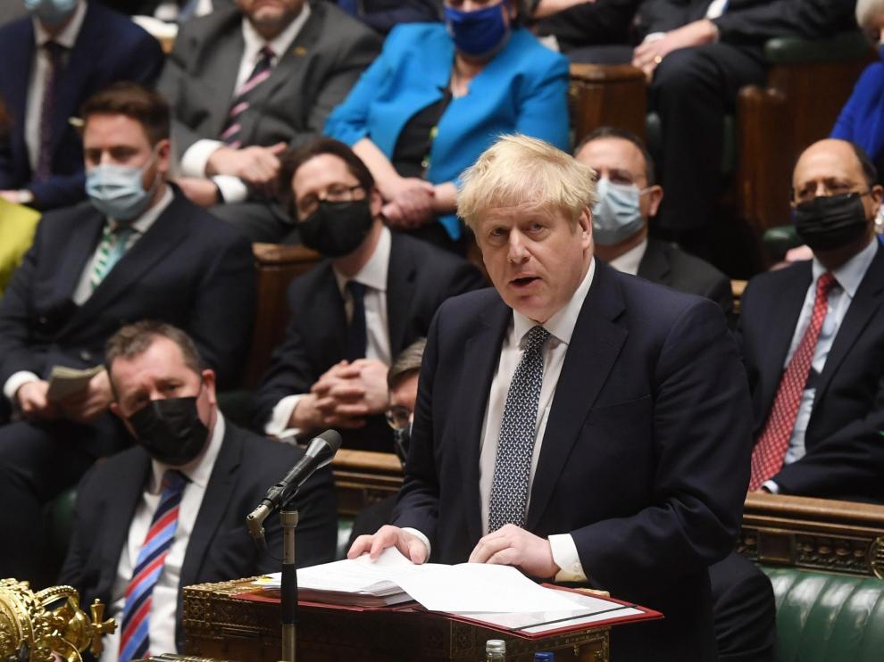 Boris Johnson dio explicaciones en la sesión de control de la Cámara de los Comunes.