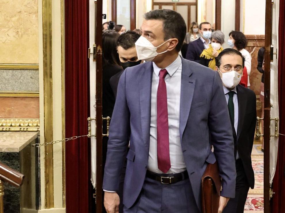 El presidente del Gobierno, Pedro Sánchez, a su llegada a una sesión plenaria, en el Congreso de los Diputados.