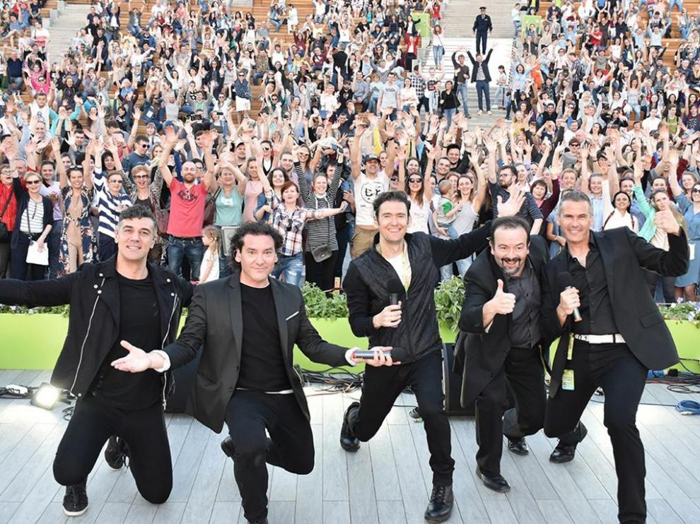 Momento de uno de los conciertos de B Vocal en el Parque Gorky de Moscú.