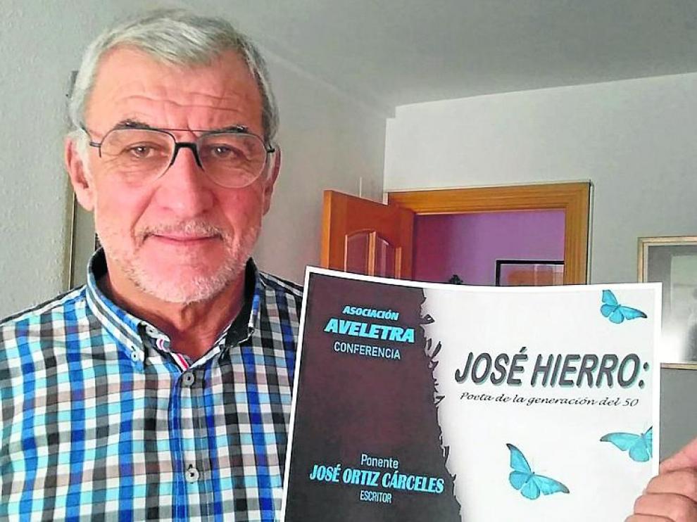 José Ortiz Cárceles va a hablar en Huesca de uno de sus poetas de cabecera, José Hierro.