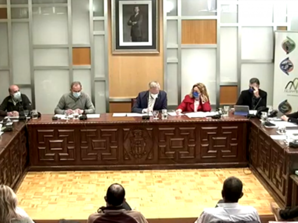 Pleno municipal celebrado en Jaca el lunes 4 de abril.