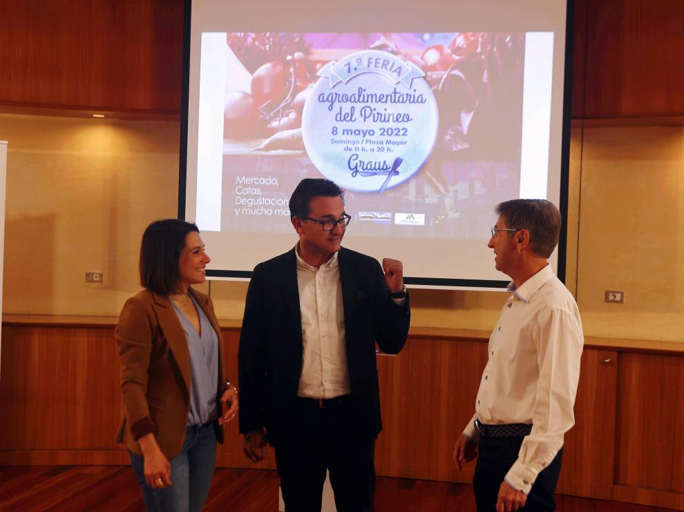 Belén Lanau, Roque Vicente y Juan Borén presentaron ayer la feria.