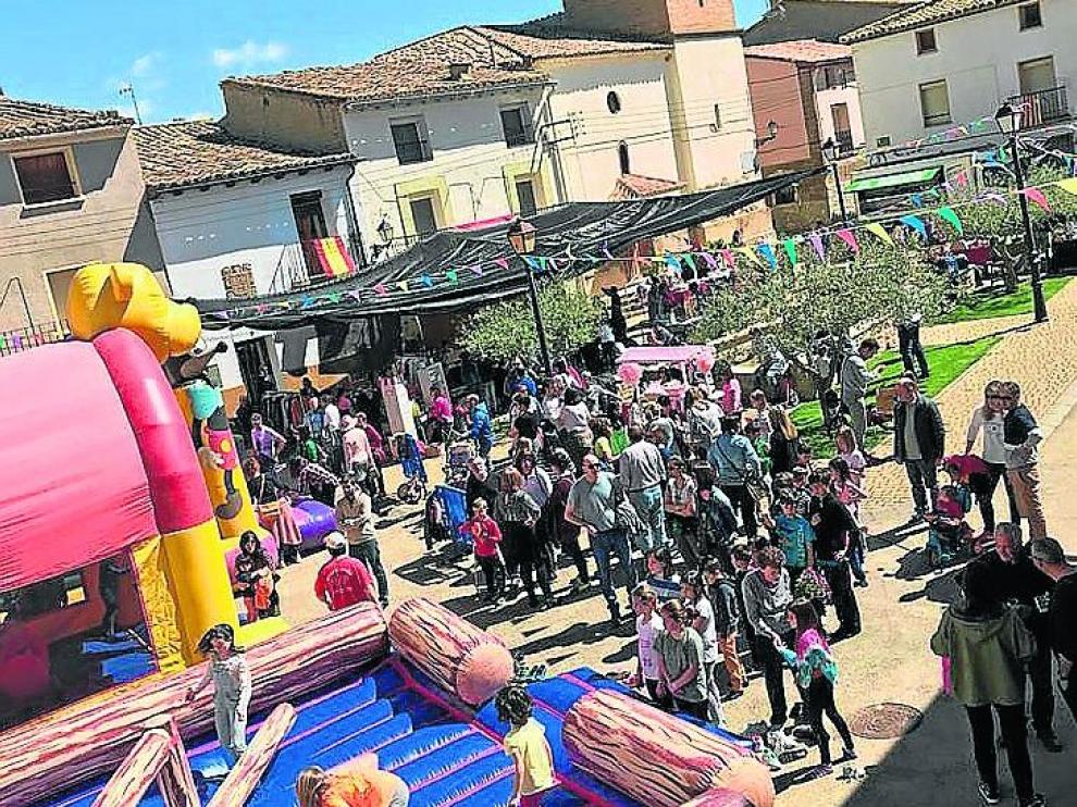 Mercadillo Pelagallomarket de las fiestas de Tierz del 2019.