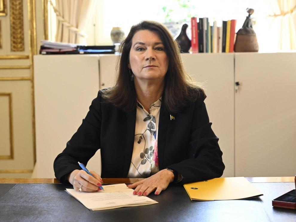 La ministra de Asuntos Exteriores sueca, Ann Linde, firmó este martes la solicitud formal de entrada de este país nórdico en la OTAN. SWEDEN NATO APPLICATION