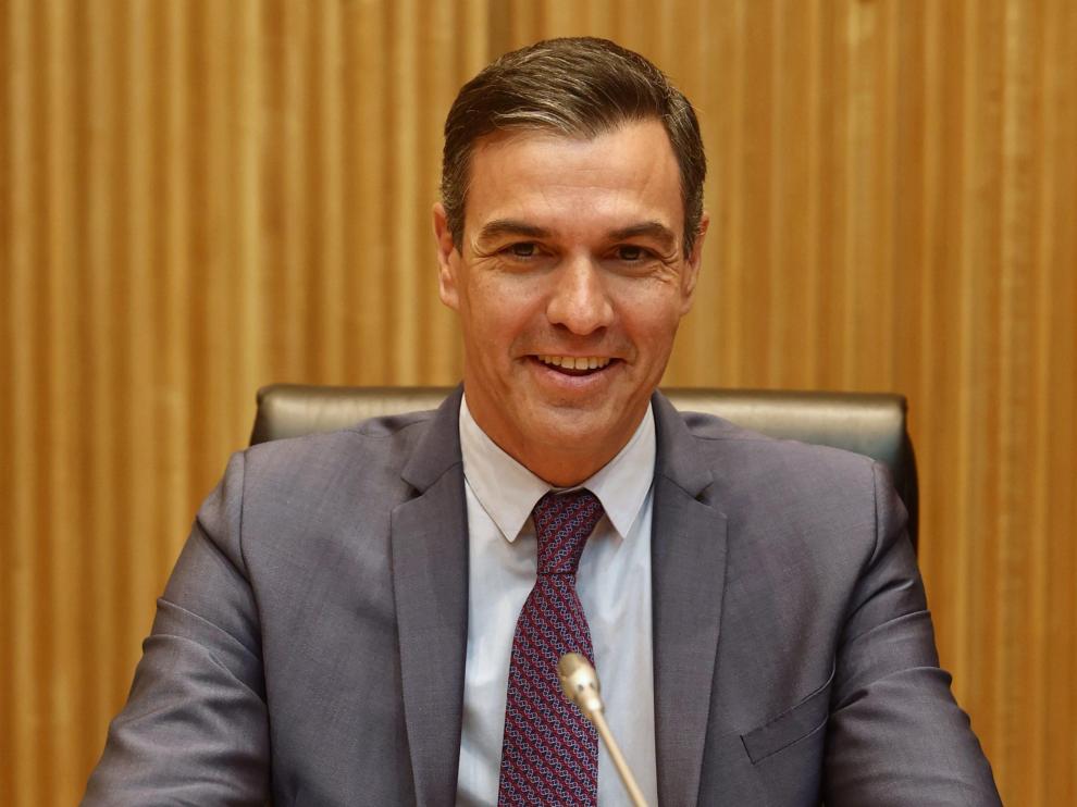 Sánchez, durante una reunión con diputados y senadores del PSOE en el Congreso este miércoles.