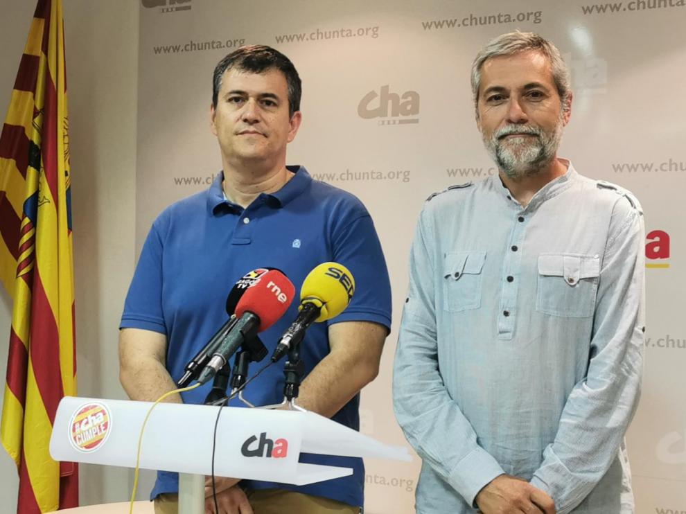 Joaquín Palacín y José Ramón Ceresuela, en su comparecencia el jueves en rueda de prensa.