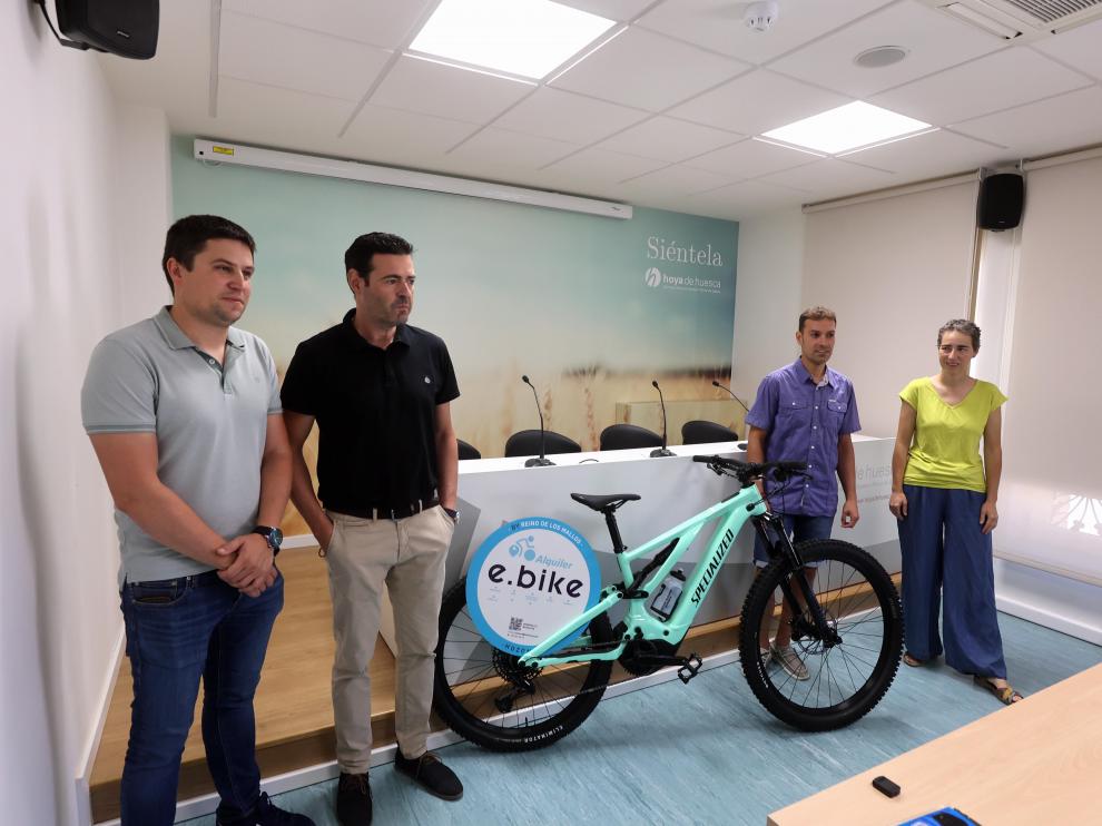 Antonio Biescas, Gabriel Laliena, Iván Castro y Lola Giménez, este viernes en rueda de prensa.