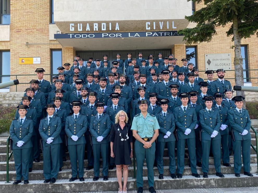 Plantilla de la Guardia Civil en la Comandancia de Huesca.