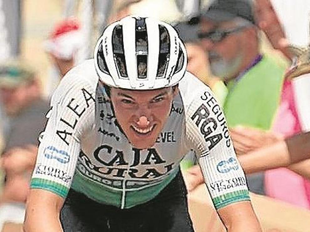 Barceló, en los últimos metros de la etapa de ayer con final en Clunia.