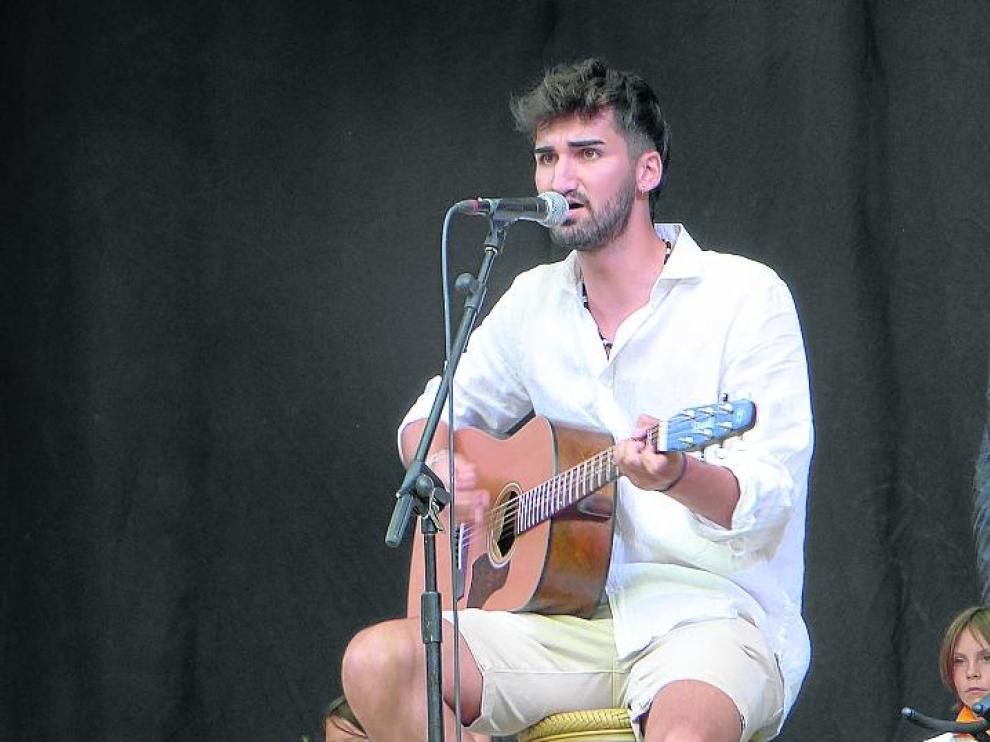 Imagen del concierto de Miguel Lardiés el pasado 13 de agosto en Biescas.