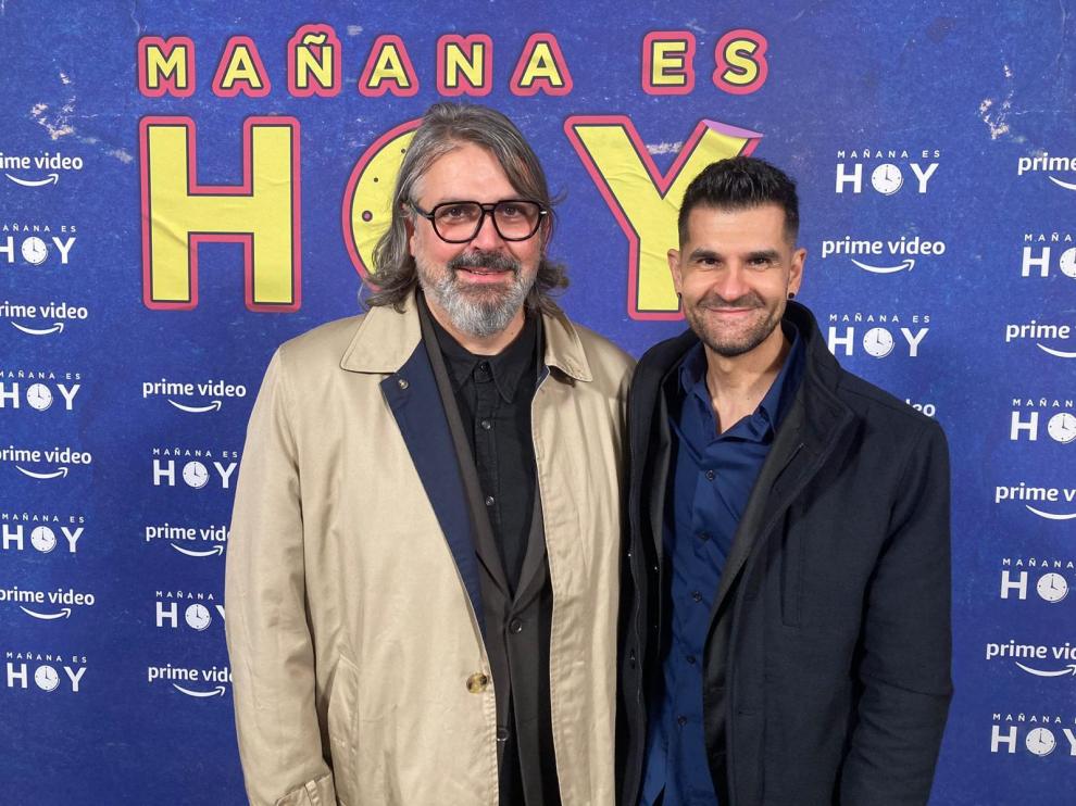 Juanjo Javierre y Nacho Moya, en el estreno del filme en Madrid.