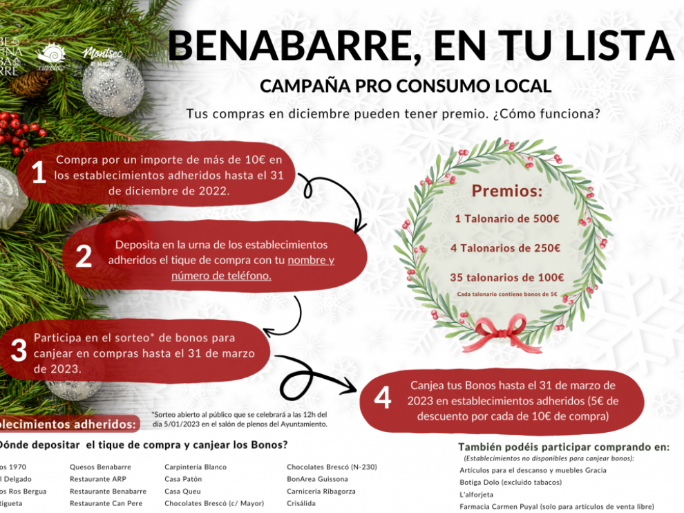 Cartel promocional de la campaña “Benabarre, en tu lista”.