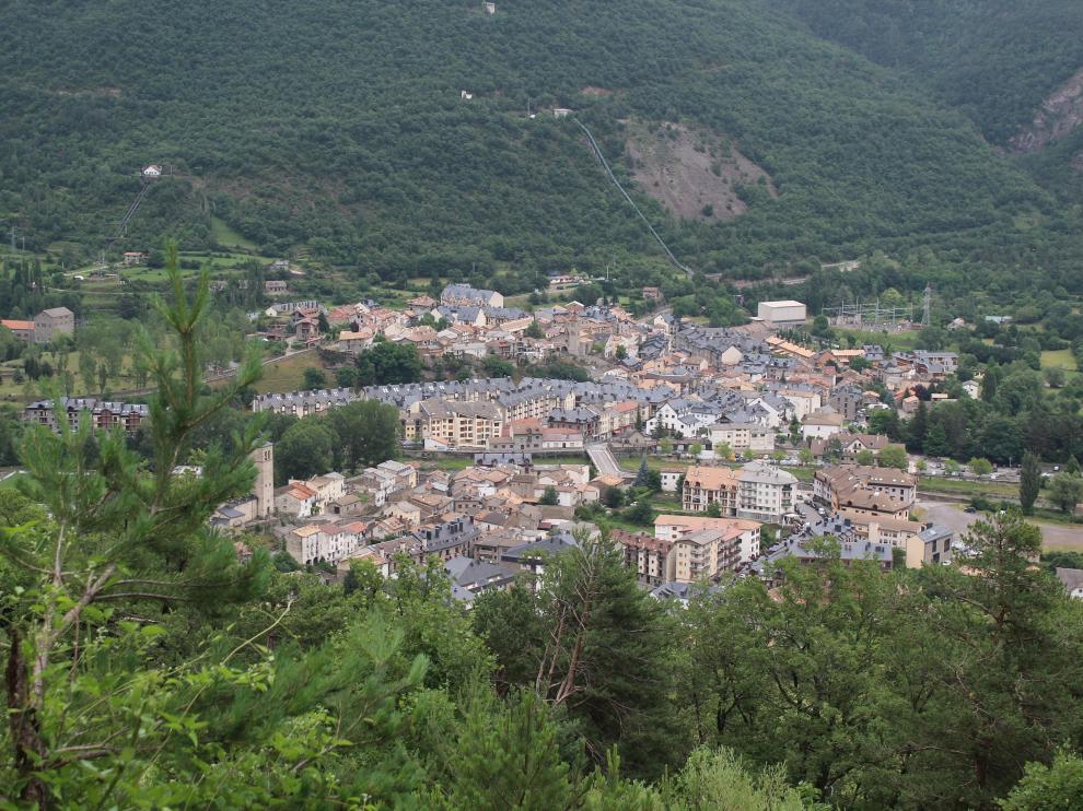Imagen panorámica de Biescas.