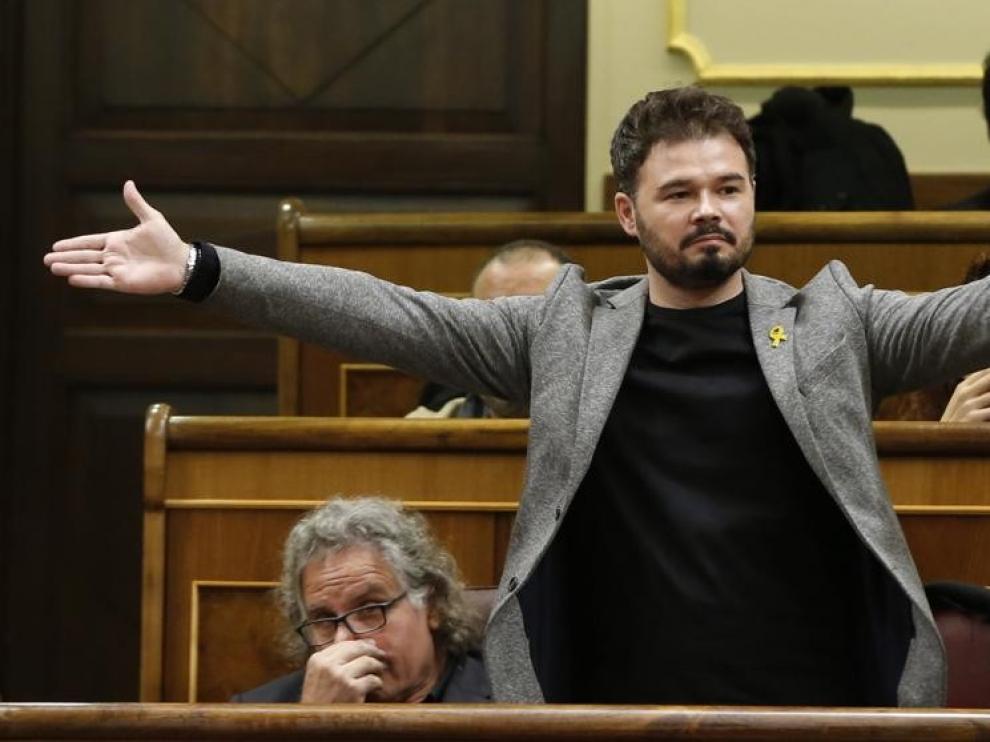 Rufián: "Hemos pactado abstención, pero estaremos atentos a las votaciones"