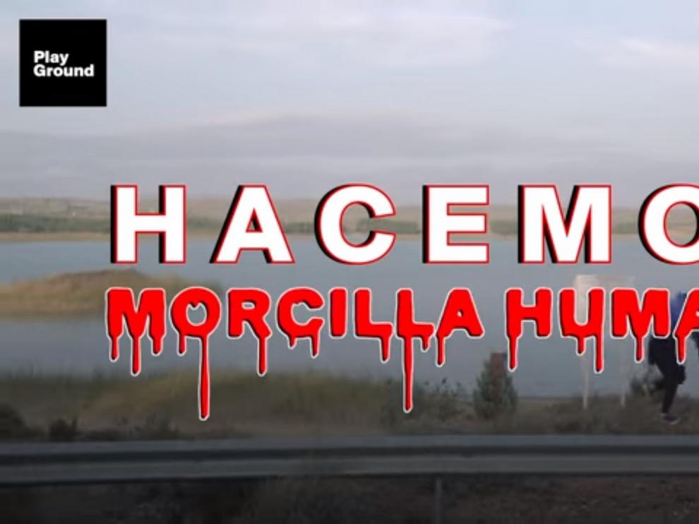 Un vecino de Alloza "muestra" en unas imágenes cómo hacer morcilla con sangre humana