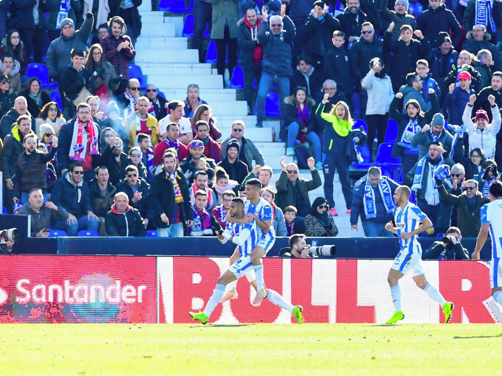 La afición oscense no se rinde, a pesar del resultado en Leganés
