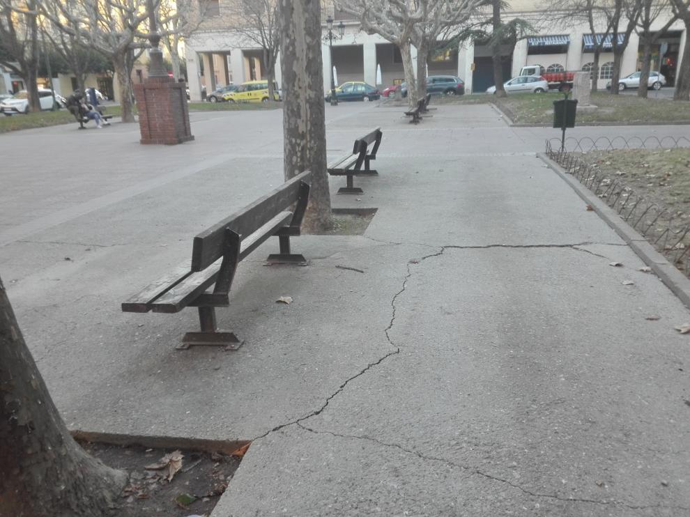 Obras en la plaza de Cervantes de Huesca desde este jueves