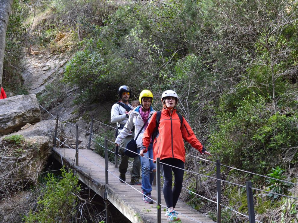 La ruta de las Pasarelas de Alquézar, un atractivo natural cada vez más internacional