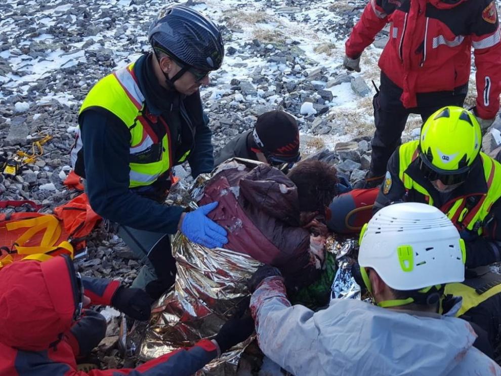 Herido un joven de Tarazona al caer por un barranco en el Parque del Moncayo