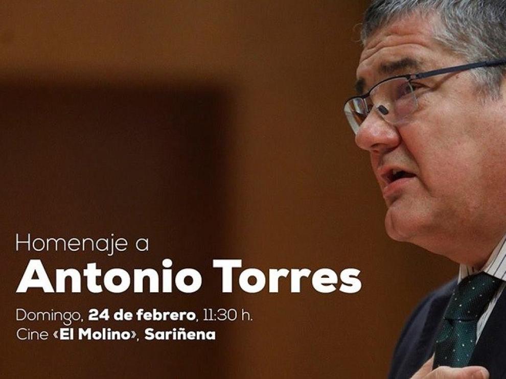 Homenaje a Antonio Torres este domingo en Sariñena