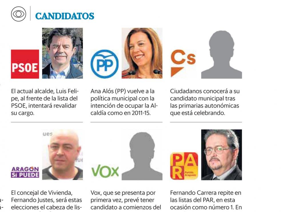 Empieza la carrera electoral sin saberse todos los candidatos a la alcaldía de Huesca