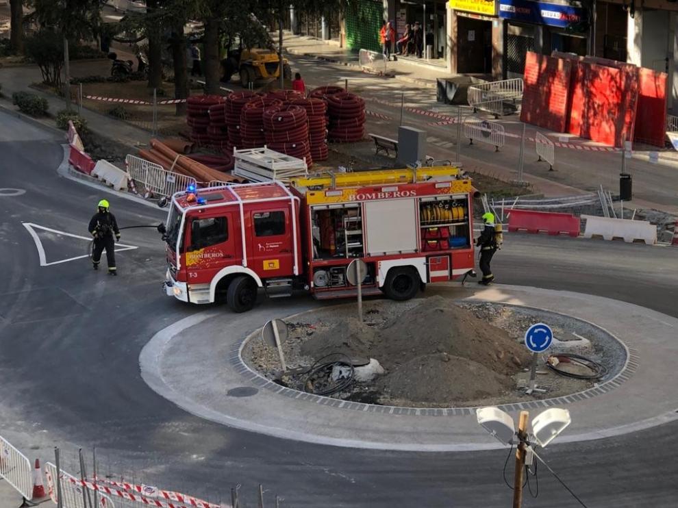 Susto al producirse un escape de gas en las obras del paseo Ramón y Cajal de Huesca