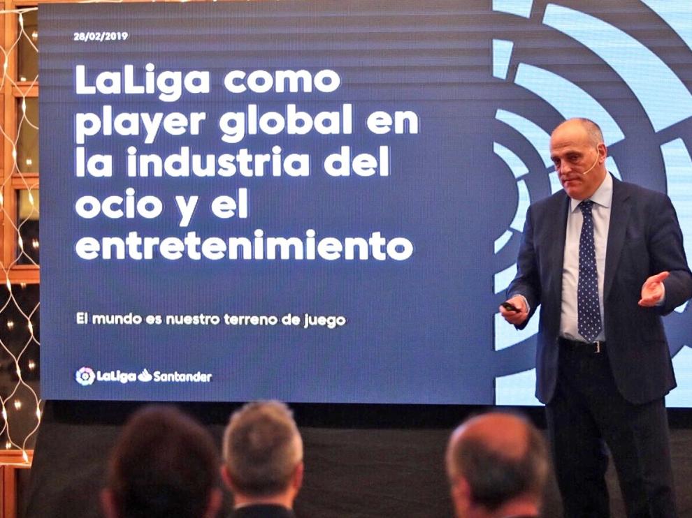 Javier Tebas: "Si el Huesca desciende, tendrá una solvencia muy elevada en la Liga 123"