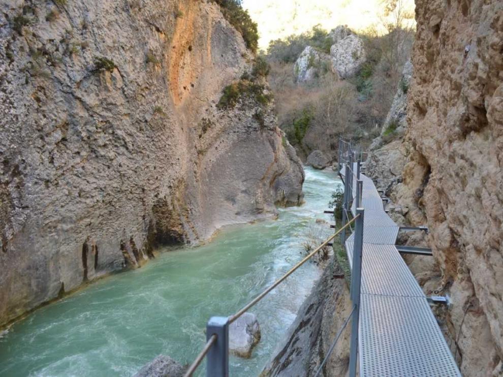 La Ruta de las Pasarelas de Alquézar, entre los tres lugares más visitados de Huesca