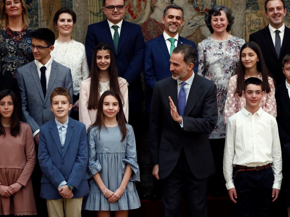 El oscense Damián Laguarta cumple su sueño de conocer al rey Felipe VI en persona