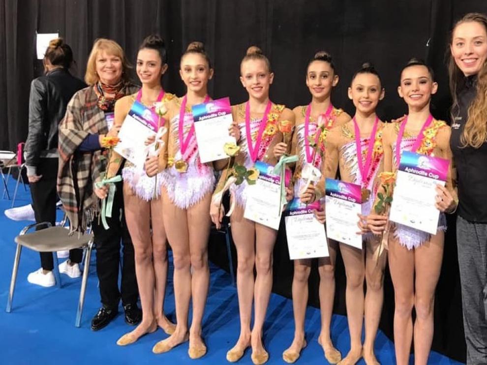 La gimnasta oscense Inés Bergua se cuelga dos medallas de plata en Grecia