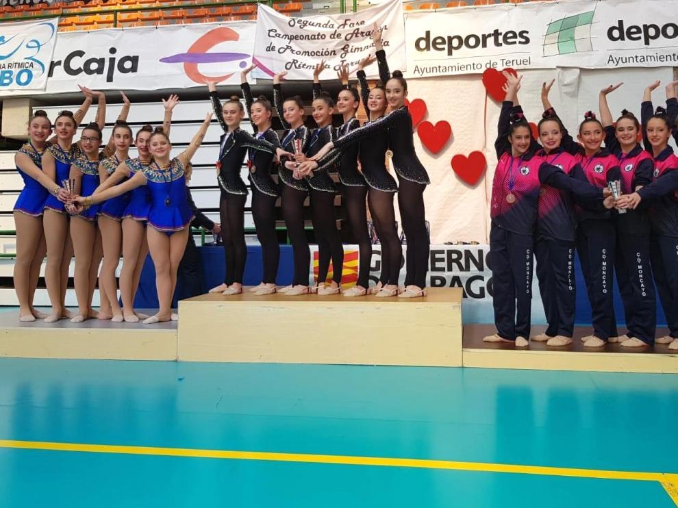 Gran segunda fase del Autonómico en Teruel para las gimnastas altoaragonesas