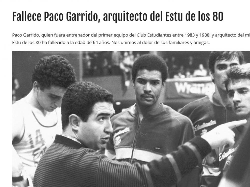 Fallece Paco Garrido, entrenador de Estudiantes entre 1983 y 1988