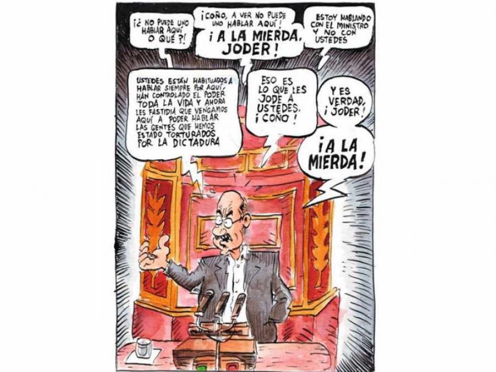 La Fundación Labordeta reúne en una exposición los dibujos originales del cómic 'TeBeO Labordeta'