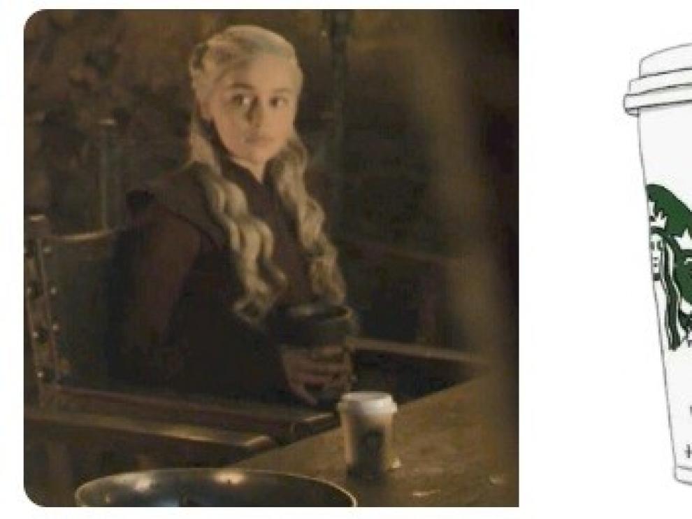 Un vaso de café se cuela en la popular serie televisiva "Juego de tronos"