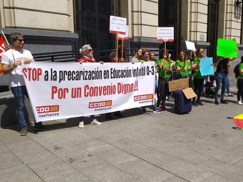 Trabajadoras de las guarderías privadas de Aragón piden un convenio digno