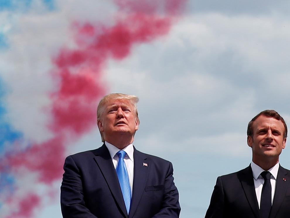 Macron y Trump homenajean a los soldados en Normandía