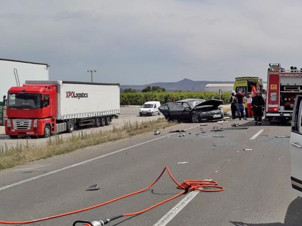 Cinco personas resultan heridas en un accidente de circulación a la salida de Fraga
