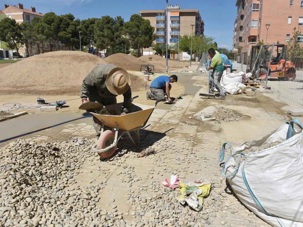 La remodelación del parque San Martín de Huesca ya están tomando forma