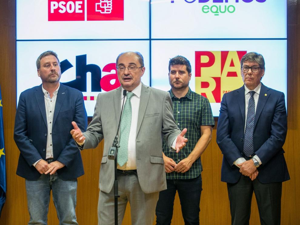 El cuatripartito de Aragón sella su pacto y fía el éxito a la confianza