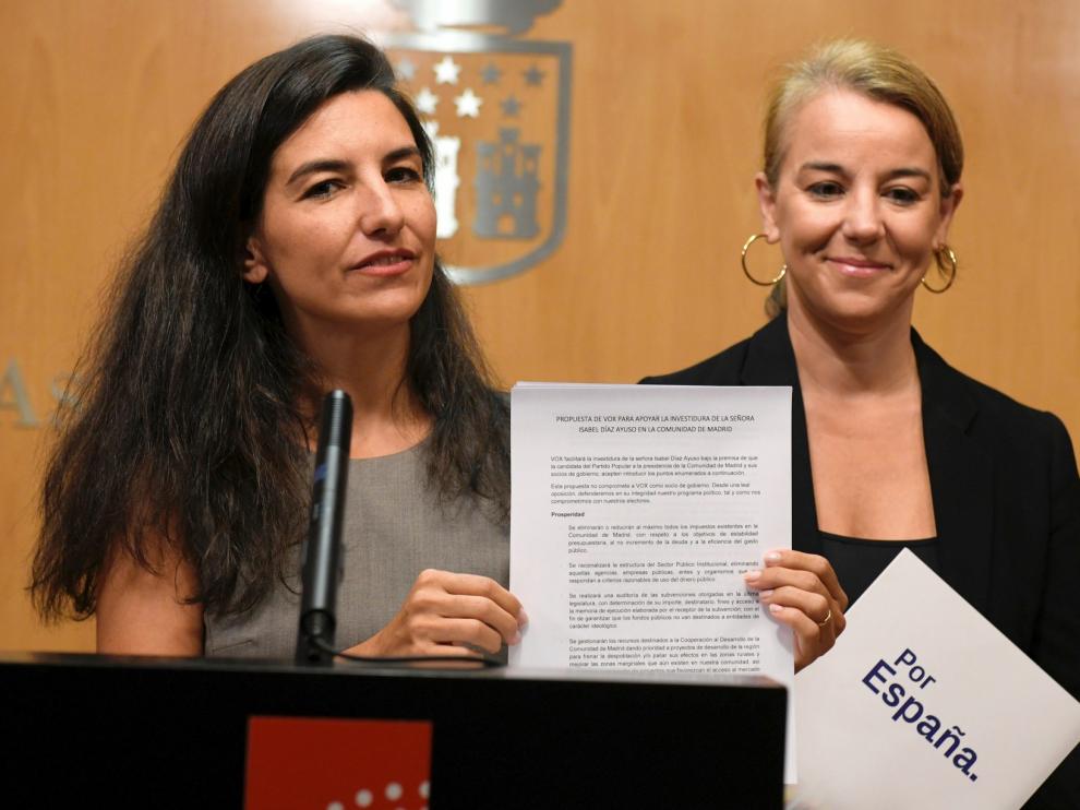 Vox dará su apoyo a Ayuso pero exige su programa