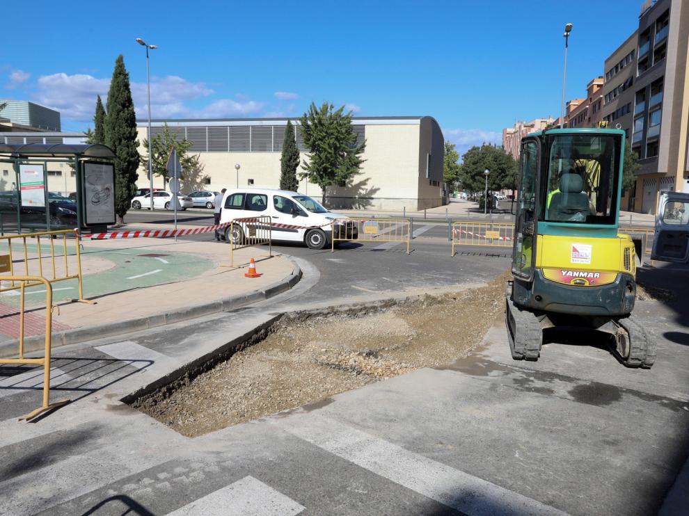 Obras para eliminar socavones en Huesca