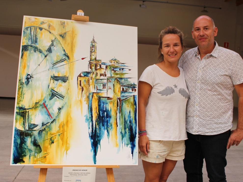Judith Gangolells gana el concurso de pintura rápida de Binéfar
