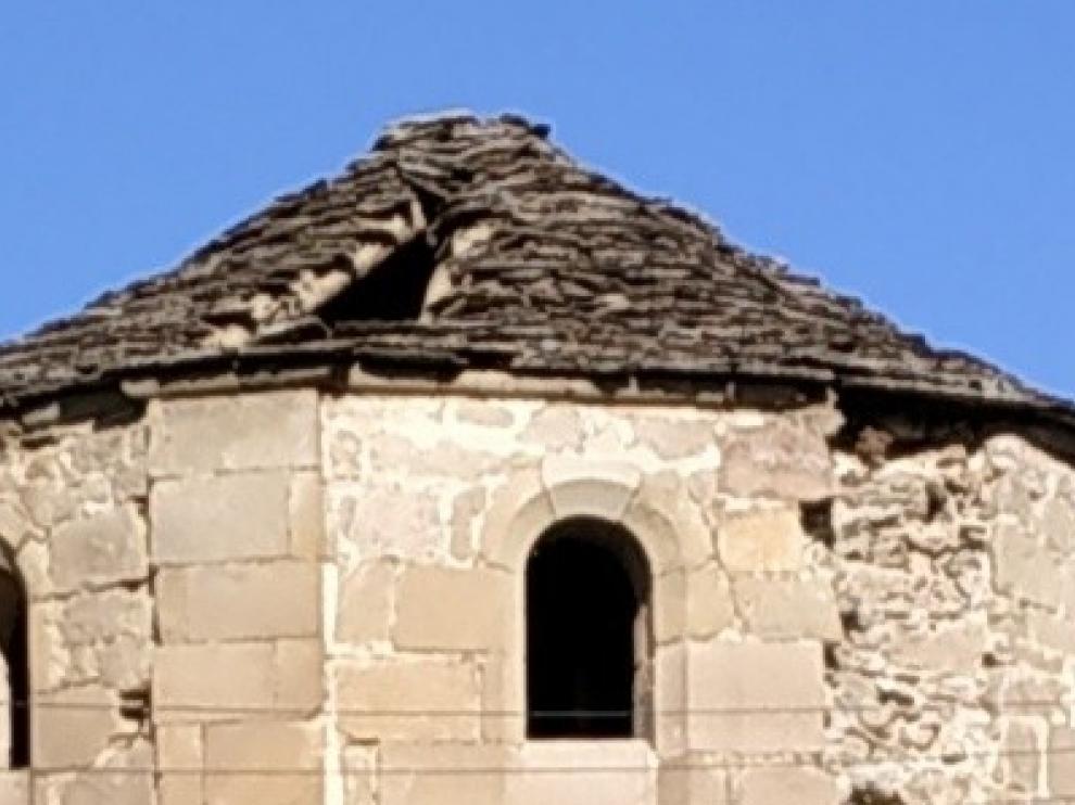 La iglesia de Castejón de Sobrarbe sufre un desprendimiento